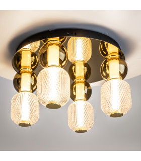 Drop Modern Globe Ceiling Light Gold 3000K 7000lm Colorful Shade-2