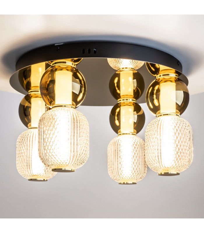 Drop Modern Globe Ceiling Light Gold 3000K 7000lm Colorful Shade-4