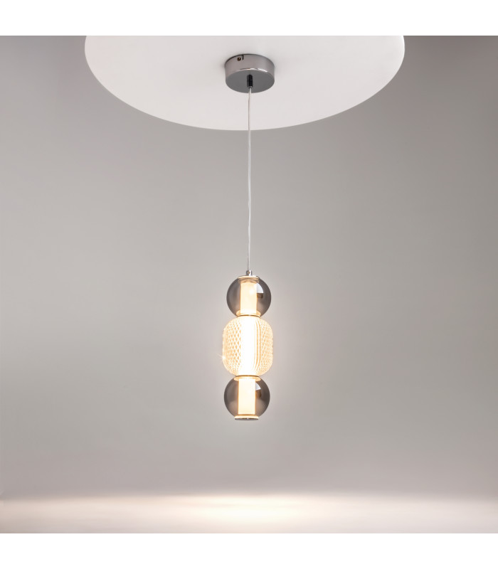 Drop Modern Slim Pendant Ceiling Light Chrome 3000K 2000lm Colorful Shade-2