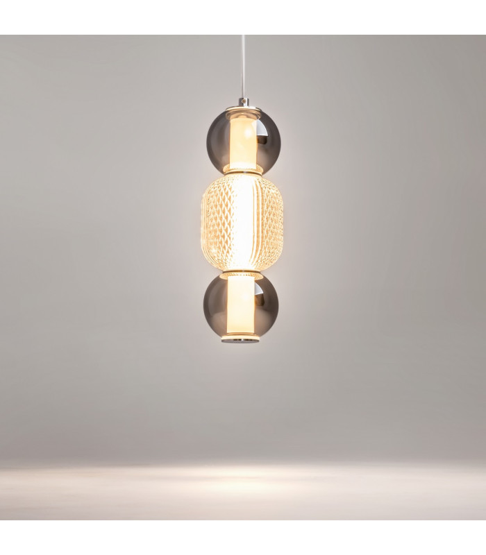 Drop Modern Slim Pendant Ceiling Light Chrome 3000K 2000lm Colorful Shade-4