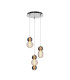Drop Modern 3 Cluster Pendant Ceiling Light Chrome 3000K 4000lm Colorful Shade-1