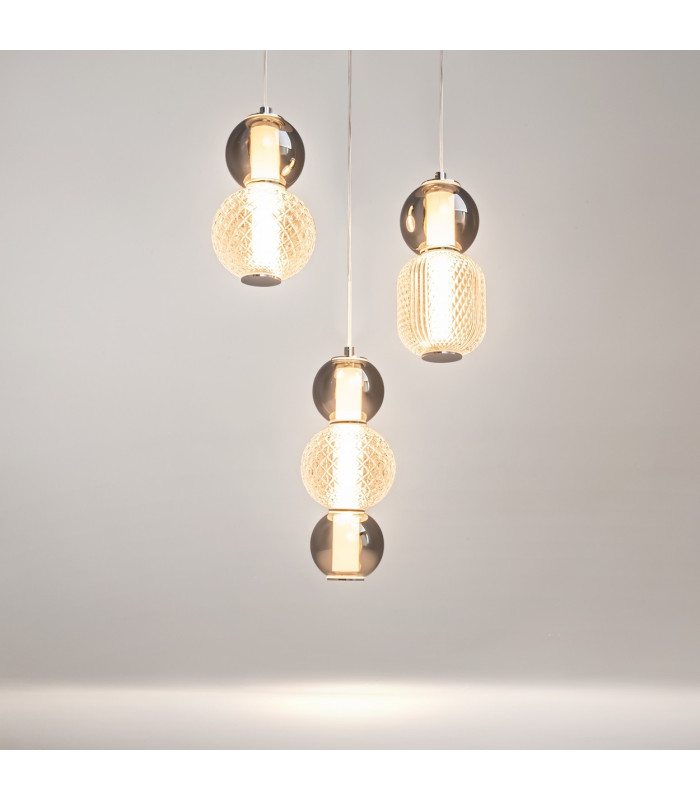 Drop Modern 3 Cluster Pendant Ceiling Light Chrome 3000K 4000lm Colorful Shade-4