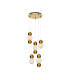 Drop Modern 5 Cluster Pendant Ceiling Light Gold 3000K 9300lm Colorful Shade-1