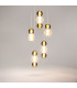 Drop Modern 5 Cluster Pendant Ceiling Light Gold 3000K 9300lm Colorful Shade-4