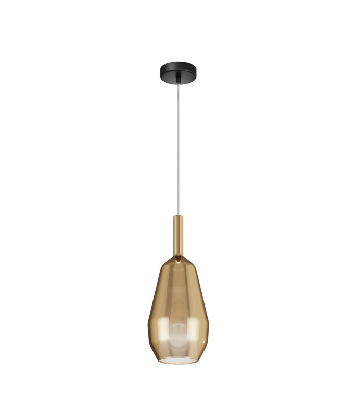 Duality Modern 16cm Dome Pendant Ceiling Light Black 1xE27 Gold Shade-1