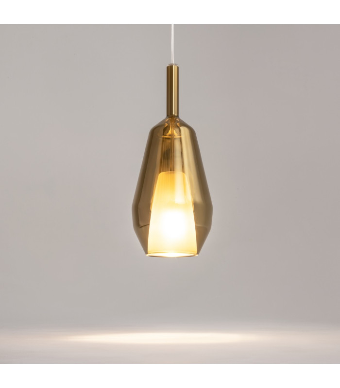 Duality Modern 16cm Dome Pendant Ceiling Light Black 1xE27 Gold Shade-4