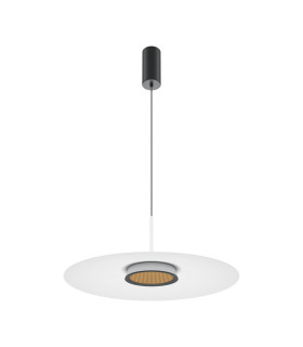 El Modern Dome Pendant Ceiling Light Black 3000K 800lm White Shade-1