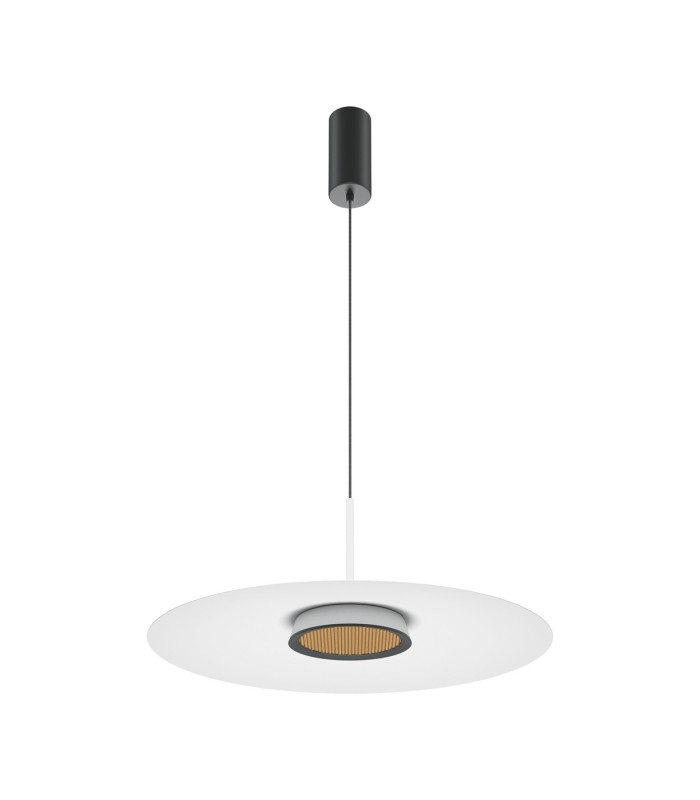 El Modern Dome Pendant Ceiling Light Black 3000K 800lm White Shade-1