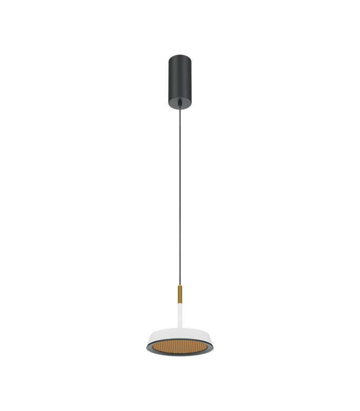 El Modern Pendant Ceiling Light Black 3000K 800lm White Gold Shade-1