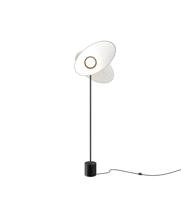 Evolution Modern Floor Lamp Dimmable Black 3000K 350lm White Shade-1