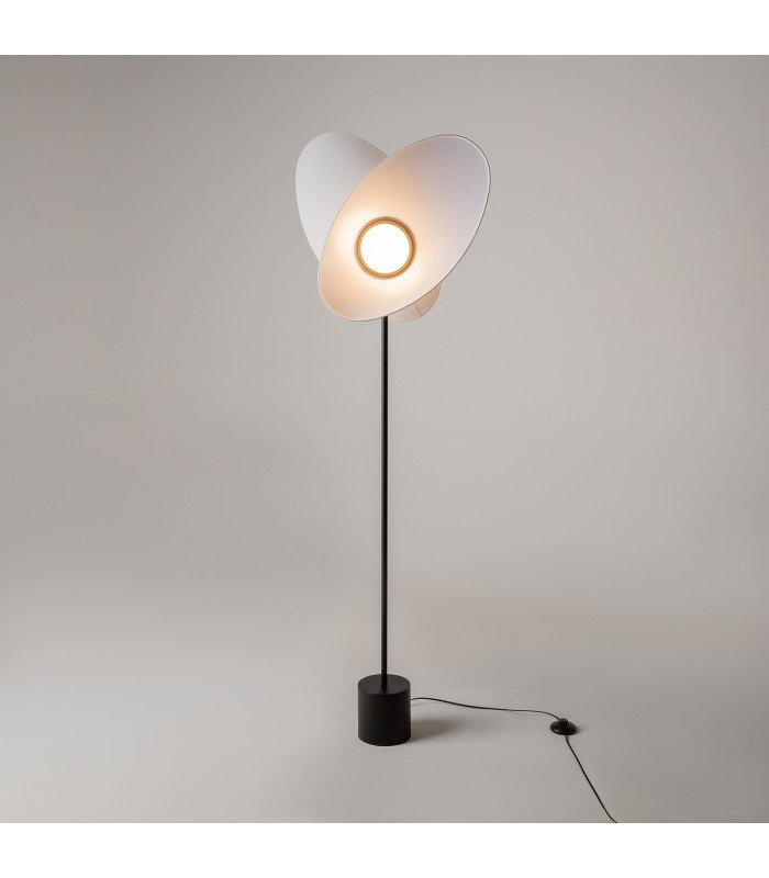 Evolution Modern Floor Lamp Dimmable Black 3000K 350lm White Shade-5