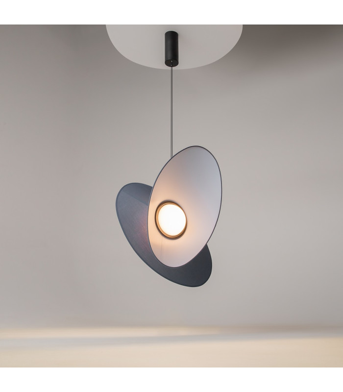 Evolution Modern Pendant Ceiling Light Black 3000K 350lm Blue Shade-5