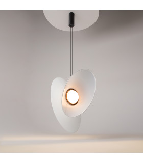 Evolution Modern Pendant Ceiling Light Black 3000K 500lm White Shade-2