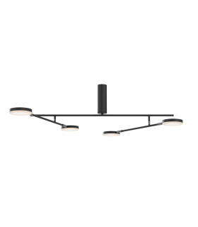 Fad Modern 2 Arm Bar Integrated LED Semi Flush Ceiling Light Black 3000K 1450lm-1