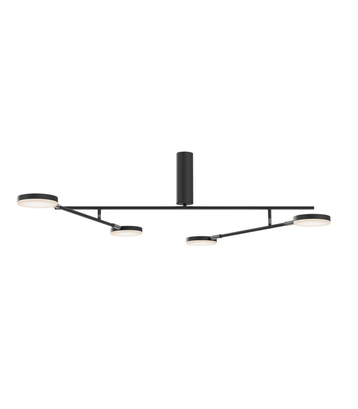 Fad Modern 2 Arm Bar Integrated LED Semi Flush Ceiling Light Black 3000K 1450lm-1