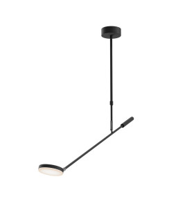 Fad Modern 1 Arm Integrated LED Semi Flush Ceiling Light Black 3000K 500lm-1