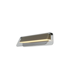 Flat Modern 30cm Integrated LED Wall Lamp Black And Brass 3000K 730lm Grey Shade-1