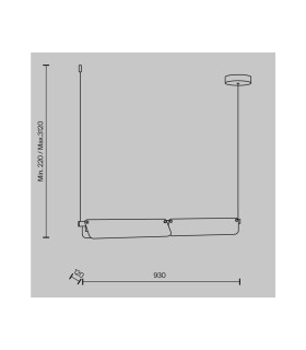 Flat Modern Bar Pendant Ceiling Light Black And Brass 3000K 2480lm Grey Shade-3