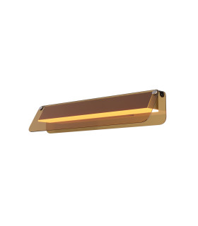 Flat Modern 43cm Integrated LED Wall Lamp Black 3000K 1150lm Amber Shade-1