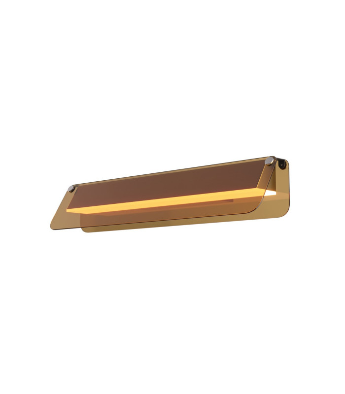 Flat Modern 43cm Integrated LED Wall Lamp Black 3000K 1150lm Amber Shade-1