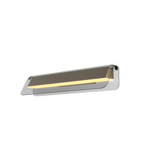 Flat Modern 43cm Integrated LED Wall Lamp Black And Brass 3000K 1150lm Grey Shade-1