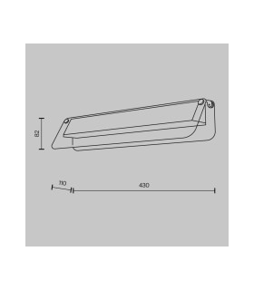 Flat Modern 43cm Integrated LED Wall Lamp Black And Brass 3000K 1150lm Grey Shade-3