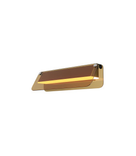 Flat Modern 30cm Integrated LED Wall Lamp Black 3000K 730lm Amber Shade-1