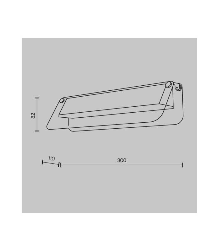 Flat Modern 30cm Integrated LED Wall Lamp Black 3000K 730lm Amber Shade-3
