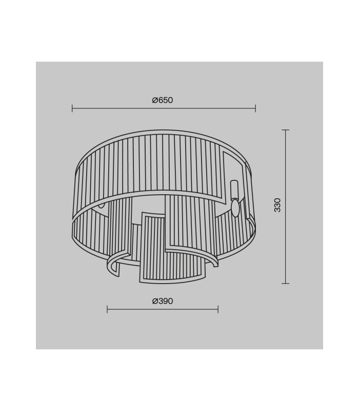 Frame Modern 65cm Cylindrical Ceiling Light Gold 9xE14 Glass Shade-7