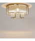 Frame Modern 55cm Cylindrical Ceiling Light Gold 6xE14 Glass Shade-2