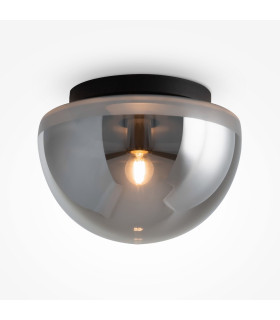 Glassy Modern Globe Ceiling Light Black 1xE27 Smoky Shade-1