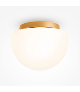 Glassy Modern Globe Ceiling Light Gold 1xE27 White Shade-1
