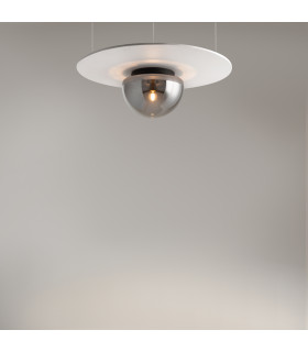 Glassy Modern Globe Ceiling Light Black 1xE27 Smoky Shade-2