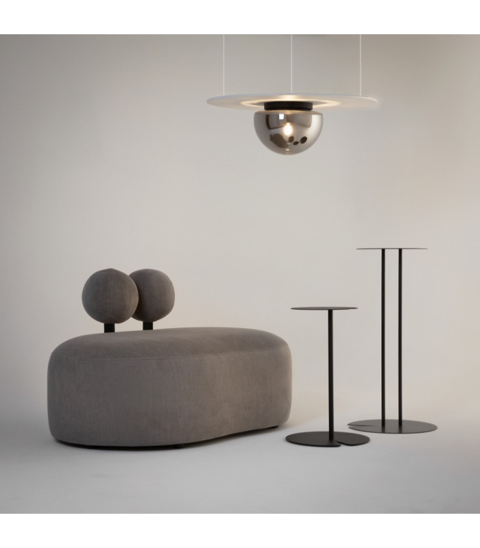 Glassy Modern Globe Ceiling Light Black 1xE27 Smoky Shade-3