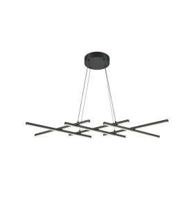 Halo Modern Decorative Bar Pendant Ceiling Light Black 800lm White Shade-1