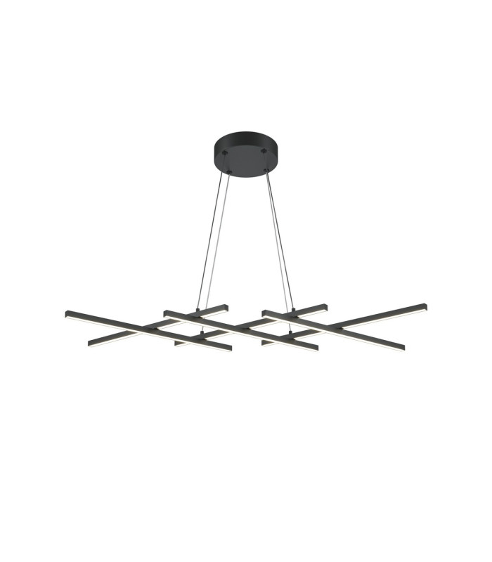 Halo Modern Decorative Bar Pendant Ceiling Light Black 800lm White Shade-1