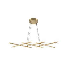 Halo Modern Decorative Bar Pendant Ceiling Light Brass 1400lm White Shade-1