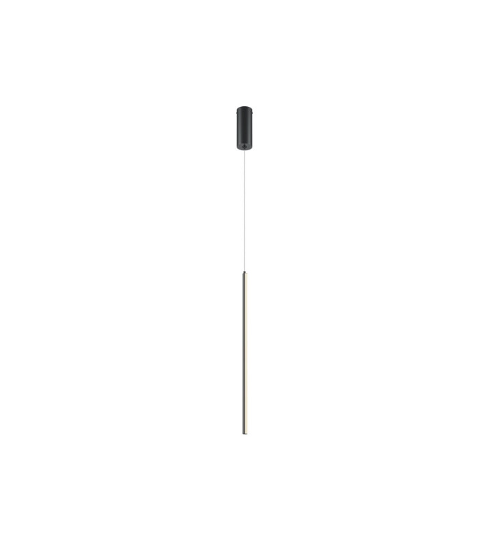 Halo Modern Slim Pendant Ceiling Light Black 600lm White Shade-1