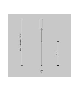 Halo Modern Slim Pendant Ceiling Light Black 600lm White Shade-3
