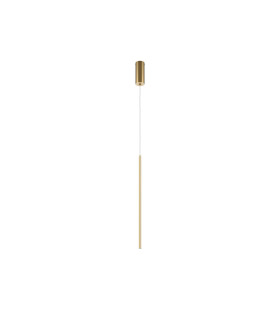 Halo Modern Slim Pendant Ceiling Light Brass 750lm White Shade-1