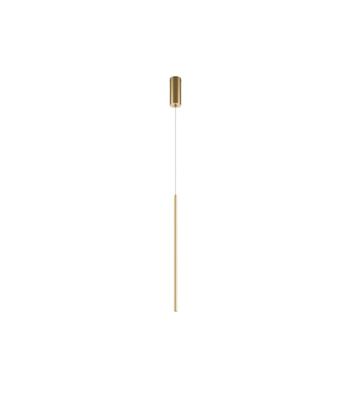 Halo Modern Slim Pendant Ceiling Light Brass 750lm White Shade-1
