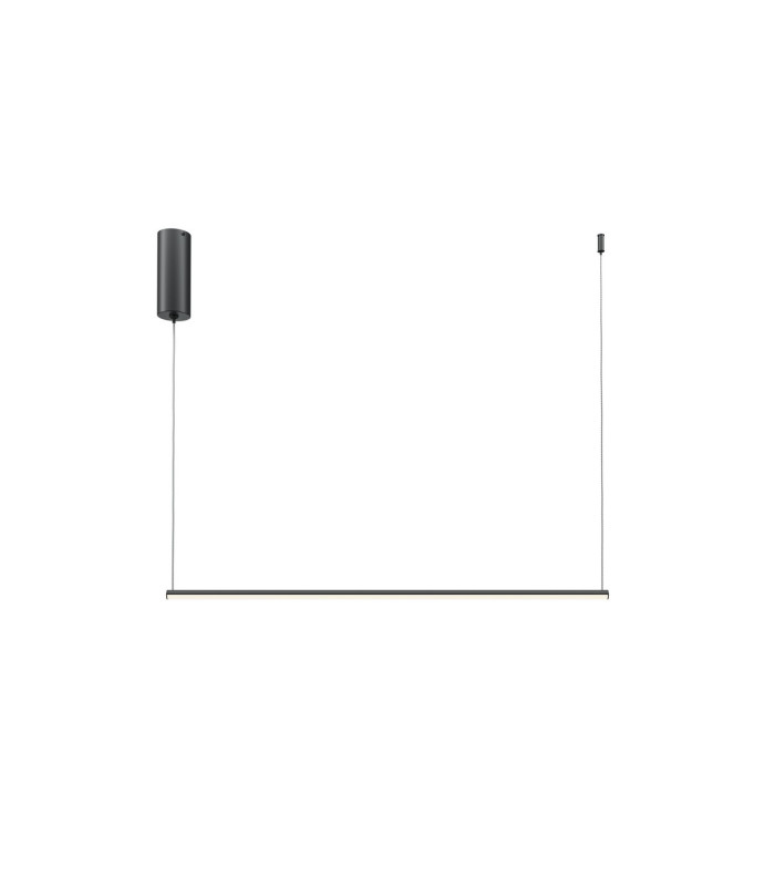 Halo Modern 80cm Bar Pendant Ceiling Light Black 630lm White Shade-1