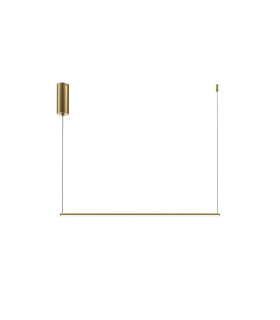 Halo Modern 80cm Bar Pendant Ceiling Light Brass 500lm White Shade-1