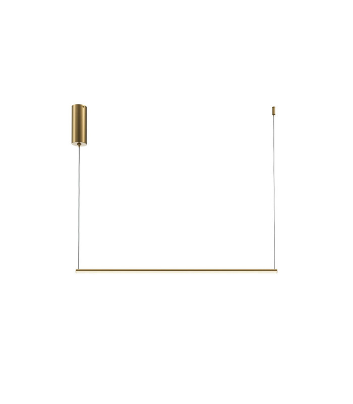 Halo Modern 80cm Bar Pendant Ceiling Light Brass 500lm White Shade-1