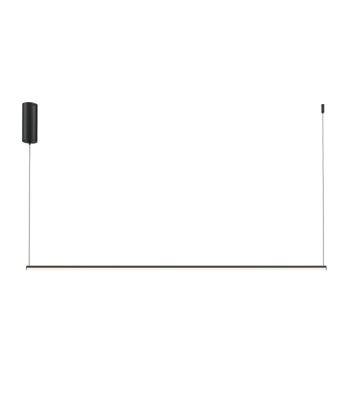 Halo Modern 120cm Bar Pendant Ceiling Light Black 800lm White Shade-1