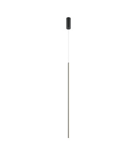 Halo Modern Long Slim Pendant Ceiling Light Black 750lm White Shade-1