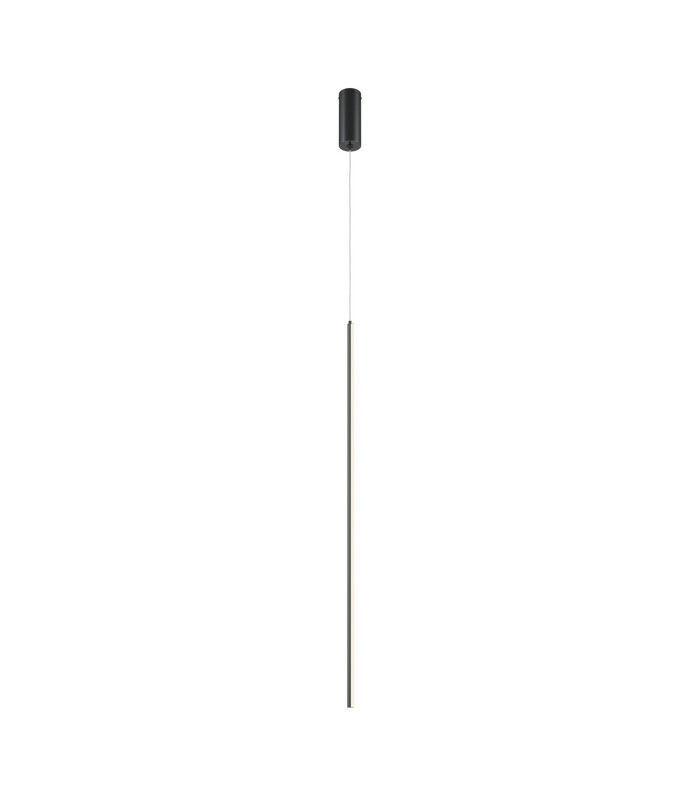 Halo Modern Long Slim Pendant Ceiling Light Black 750lm White Shade-1