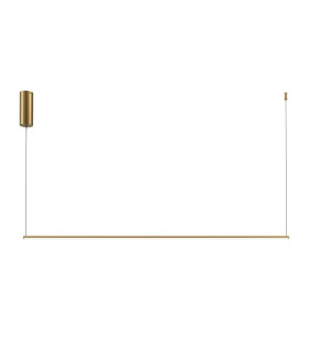 Halo Modern 120cm Bar Pendant Ceiling Light Brass 1100lm White Shade-1