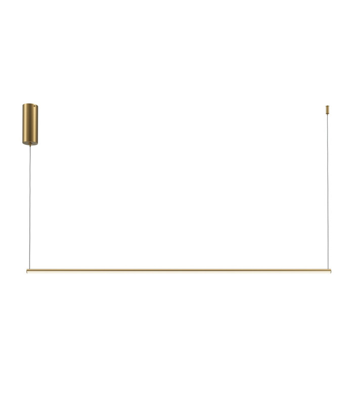 Halo Modern 120cm Bar Pendant Ceiling Light Brass 1100lm White Shade-1