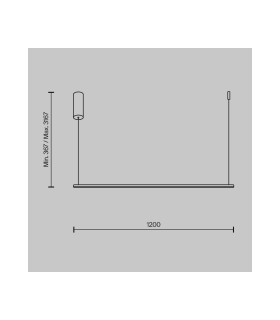Halo Modern 120cm Bar Pendant Ceiling Light Brass 1100lm White Shade-3